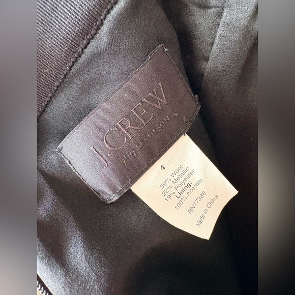 J. Crew 769 Madison Gold Wool Metallic Skirt Size 4 - Picture 7 of 8